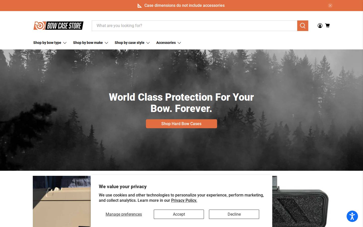 bowcasestore.com homepage screenshot