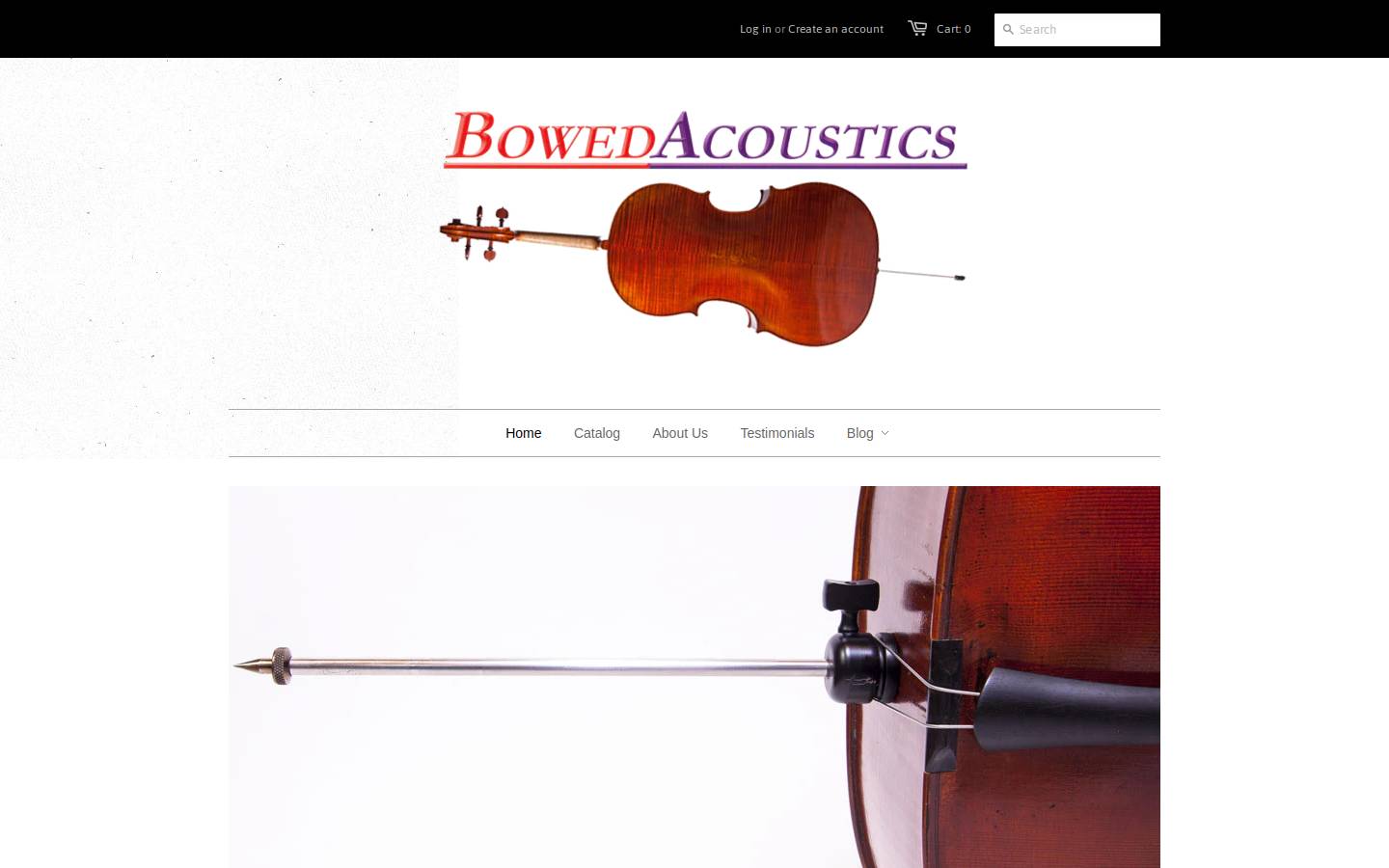 bowedacoustics.com homepage screenshot