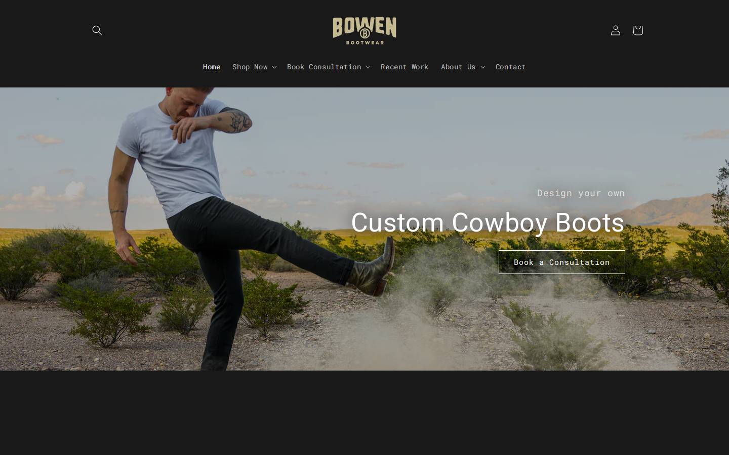 bowenbootwear.com homepage screenshot