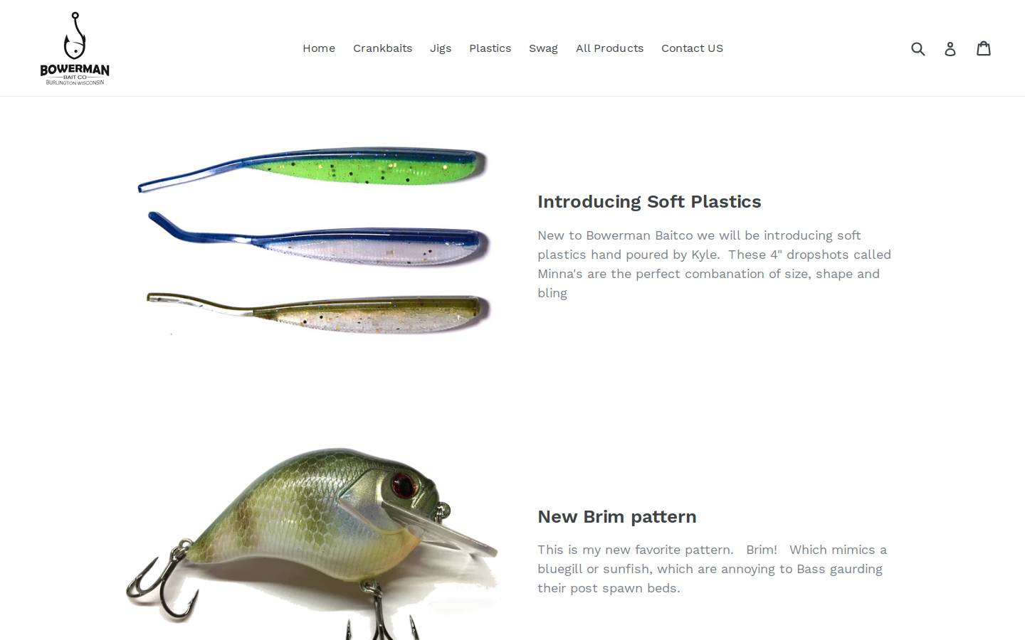 bowermanbaitco.com homepage screenshot