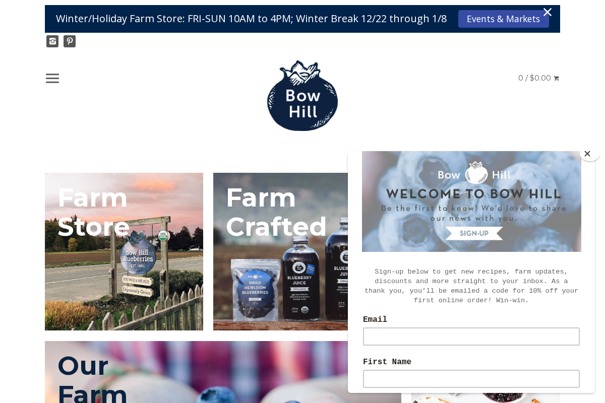 bowhillblueberries.com homepage screenshot