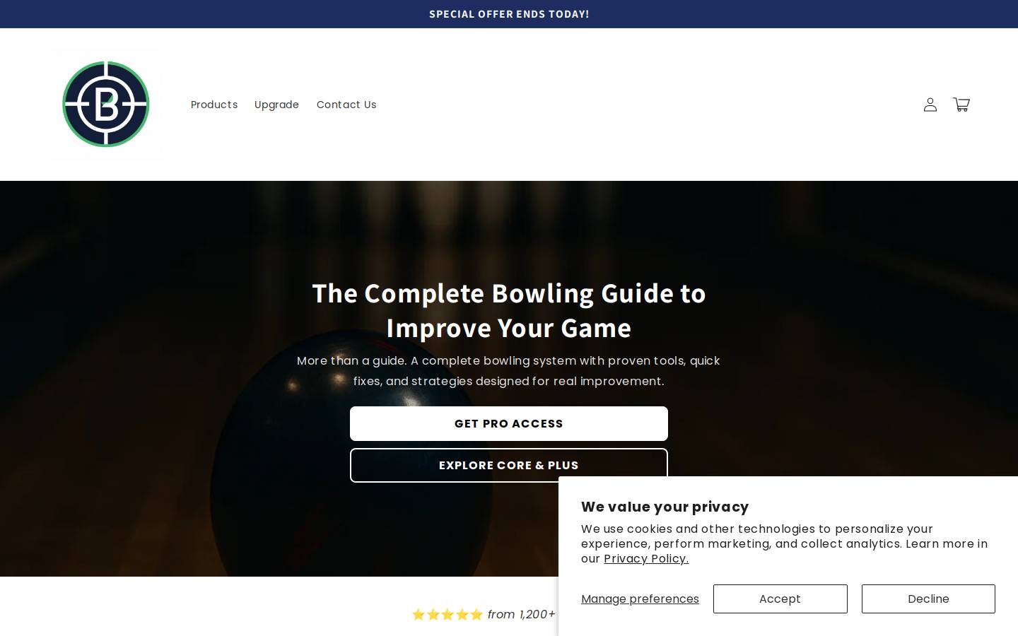 bowledge.com homepage screenshot