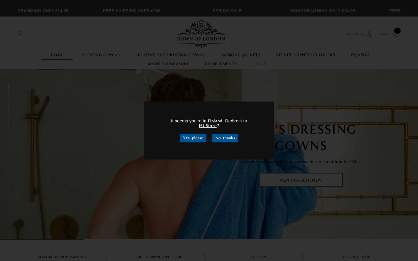 Bown of London homepage screenshot