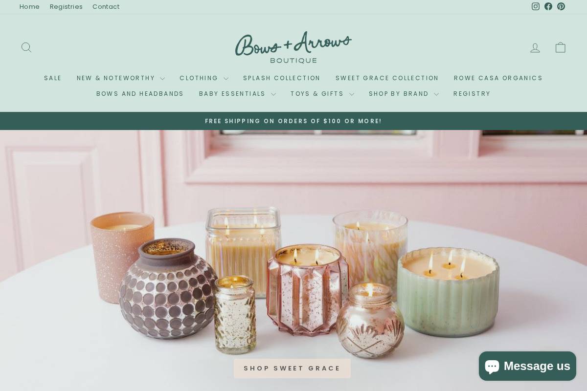 bowsandarrowstx.com homepage screenshot