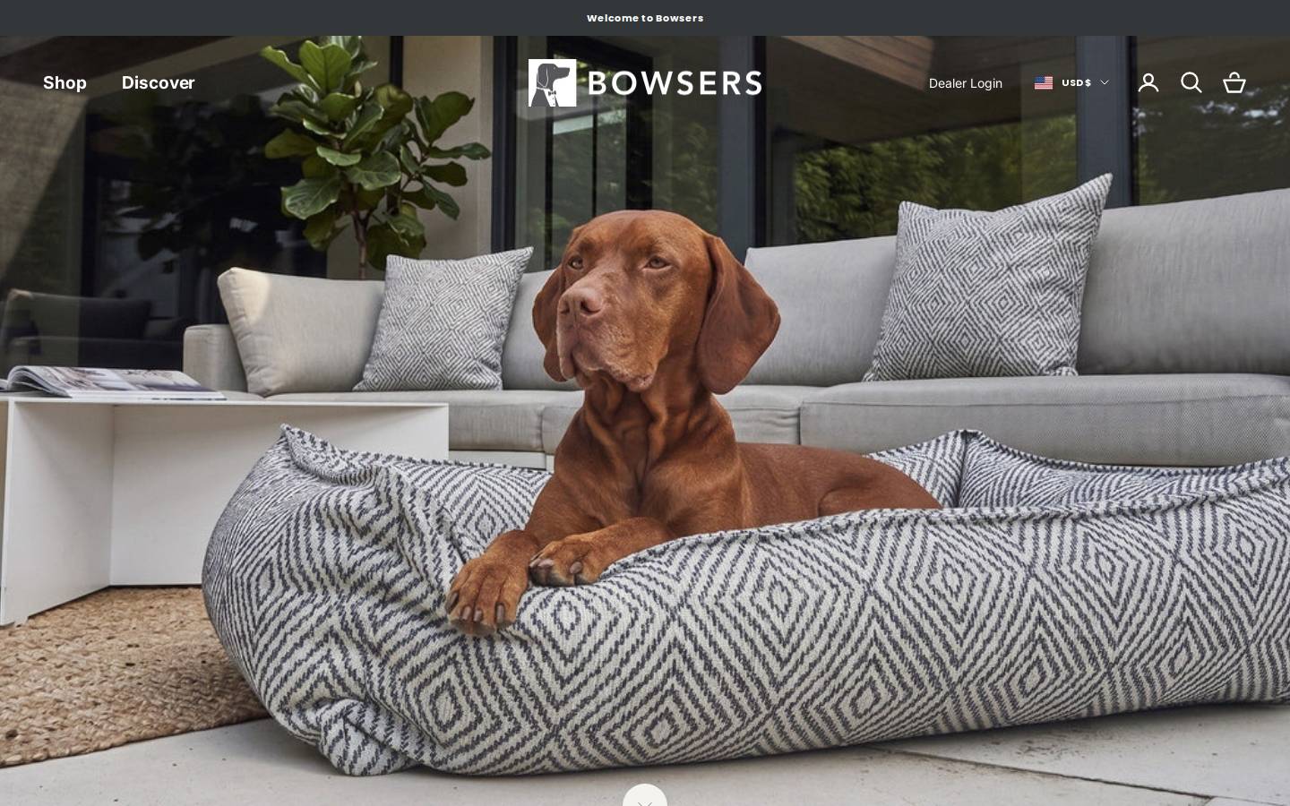 Bowsers Pet Products homepage screenshot