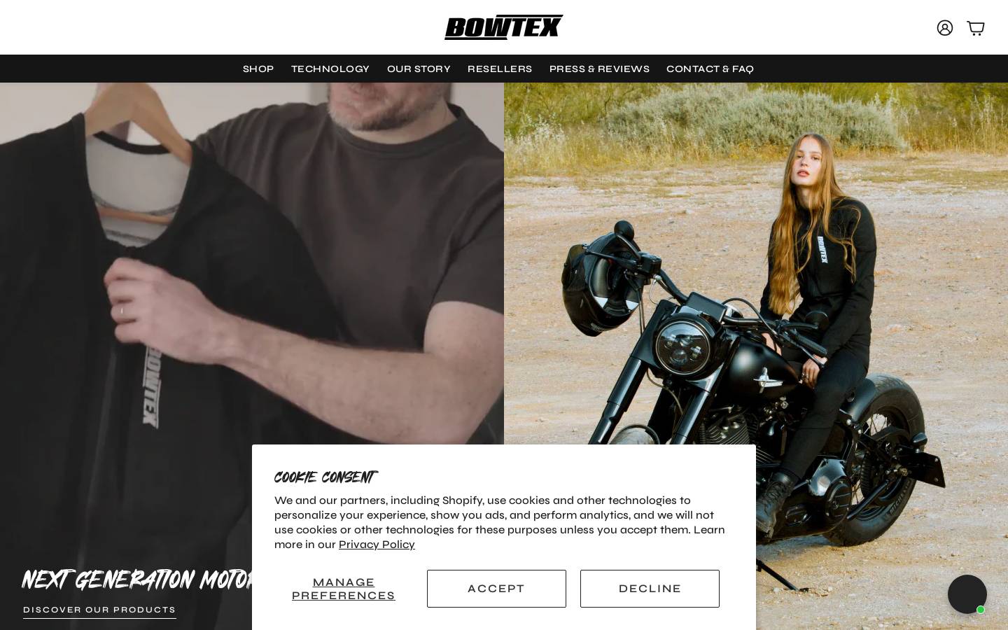 bowtex homepage screenshot