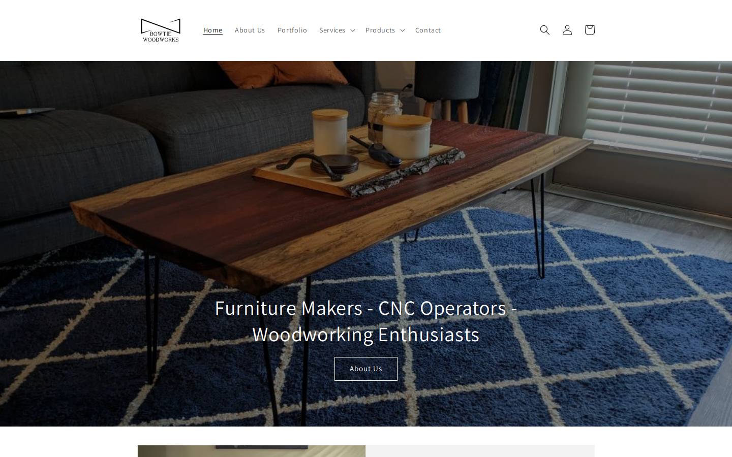 bowtiewoodworks.com homepage screenshot