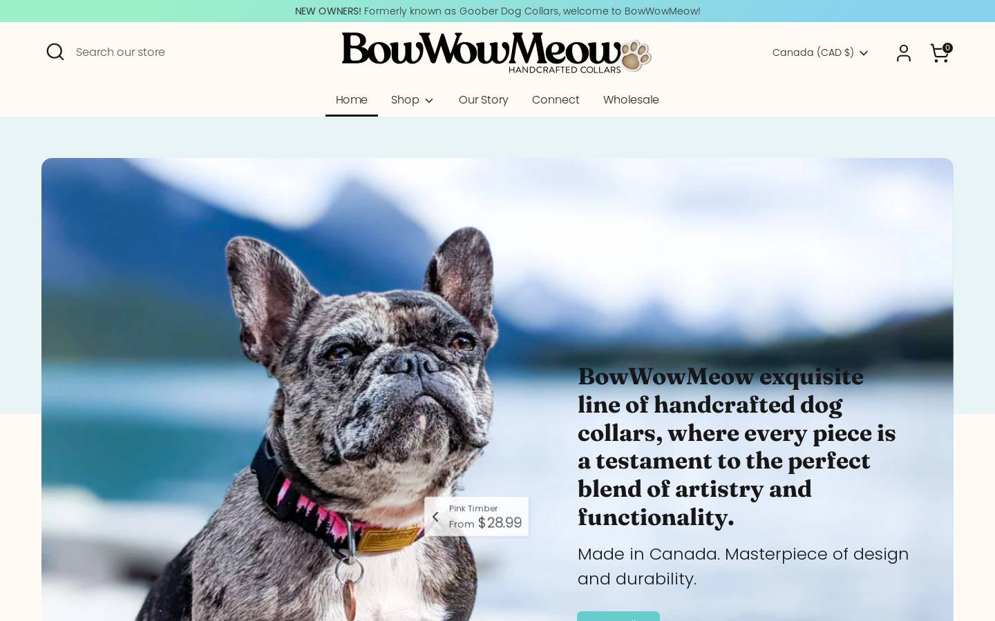 bowwowmeow.ca homepage screenshot