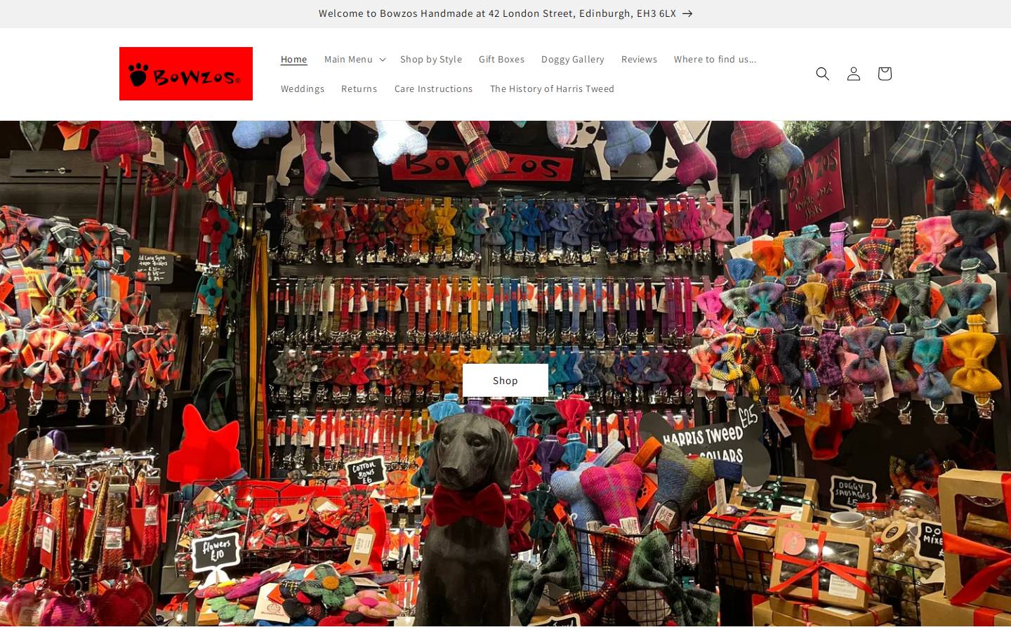 bowzos.com homepage screenshot