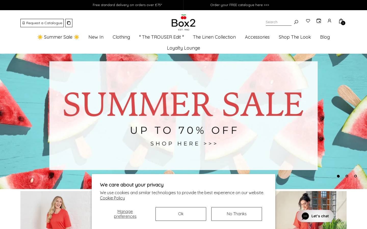 Box2 Fashion homepage screenshot