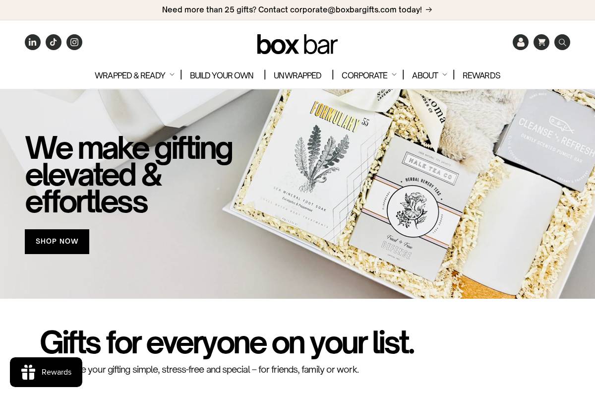 boxbargifts.com homepage screenshot