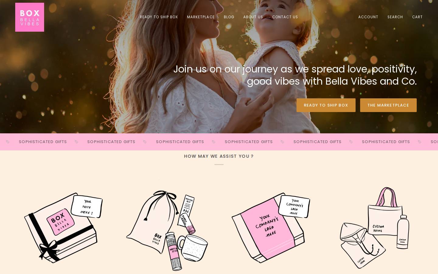 boxbellavibes.com homepage screenshot