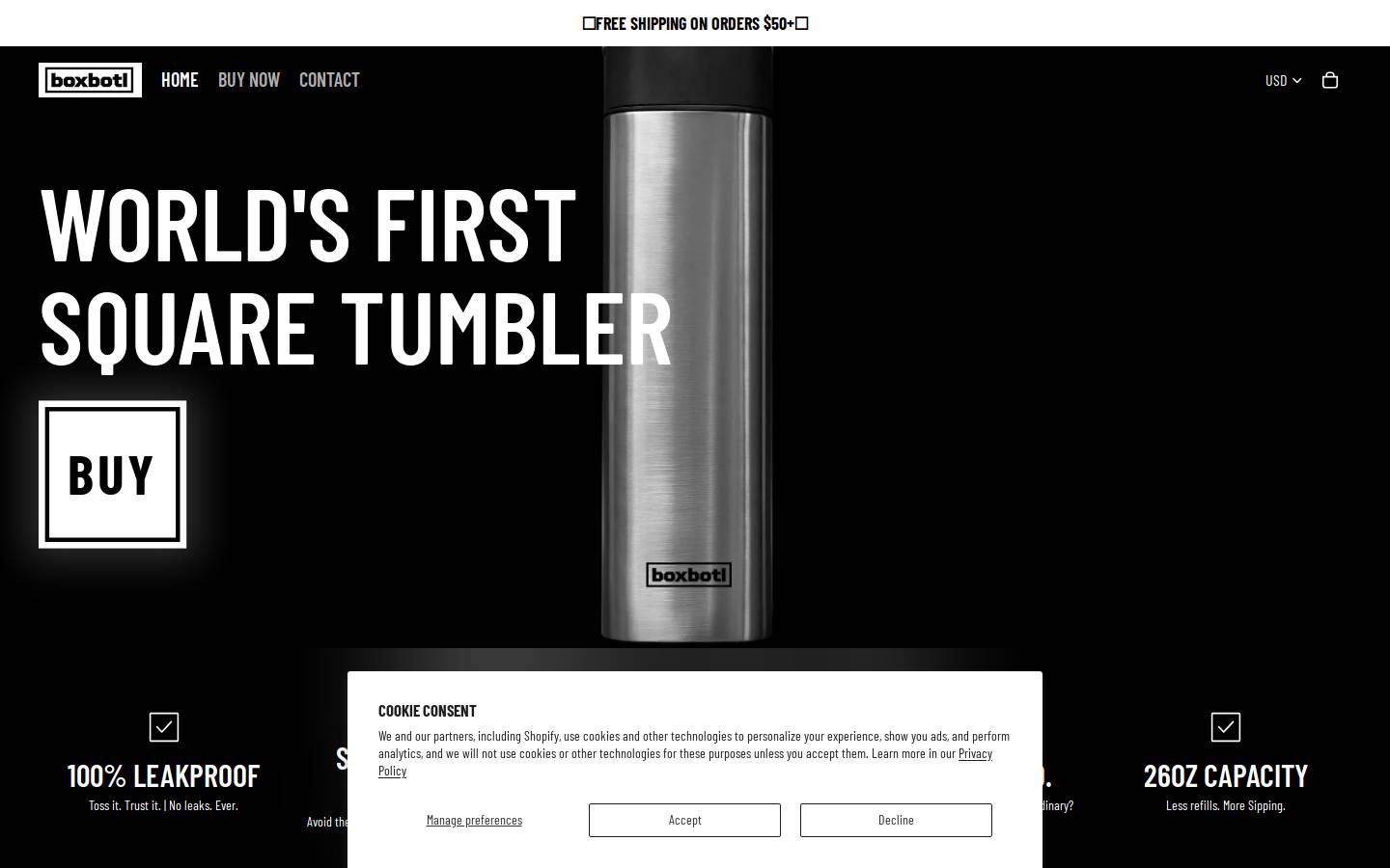 boxbotl.com homepage screenshot