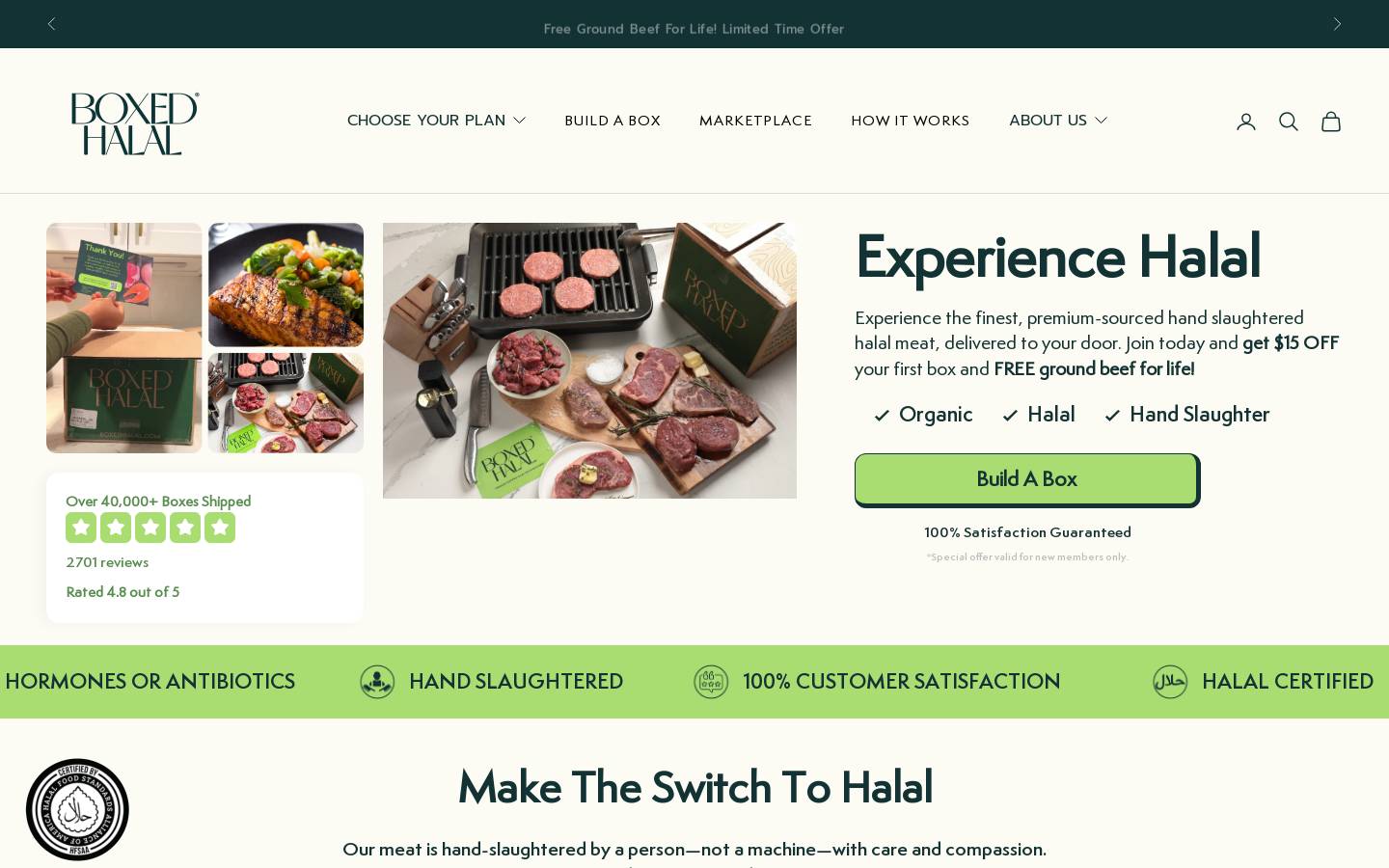 boxedhalal.com homepage screenshot