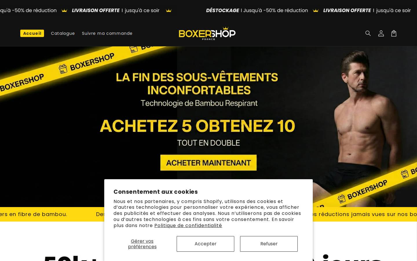 Boxershop homepage screenshot