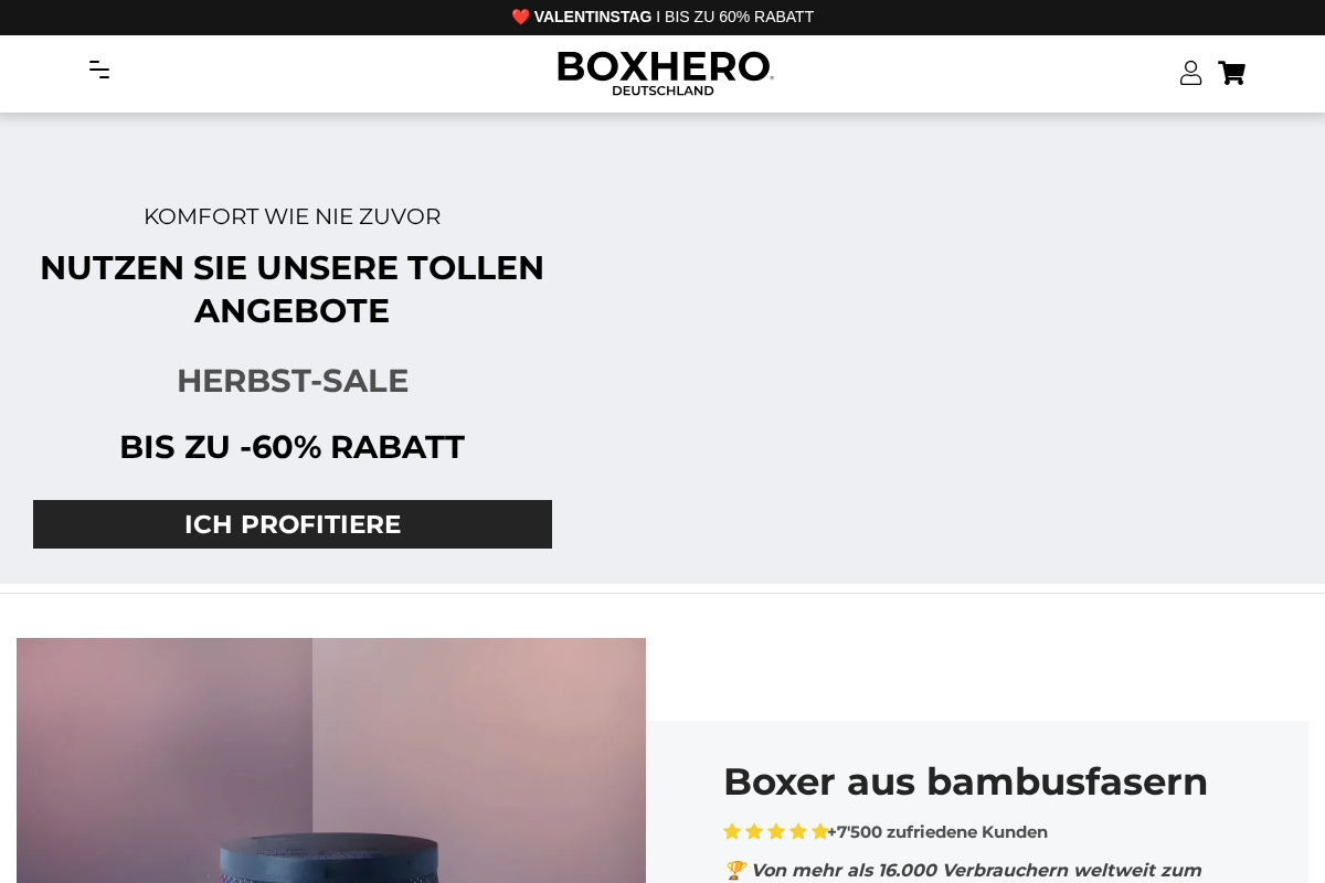 Boxhero Deutschland homepage screenshot