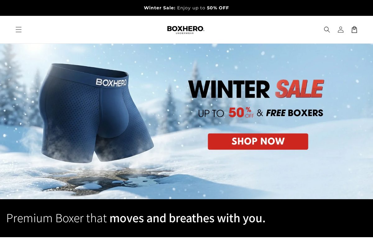 Boxhero homepage screenshot