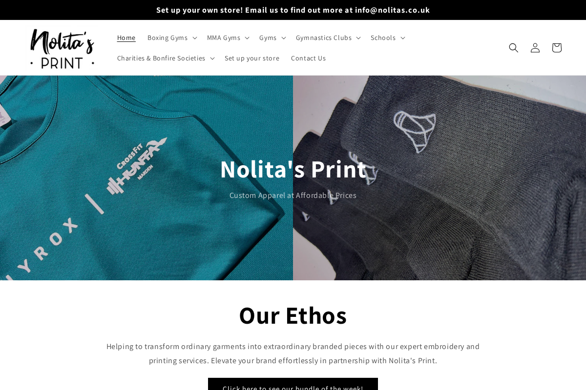 Nolita's Marketplace homepage screenshot
