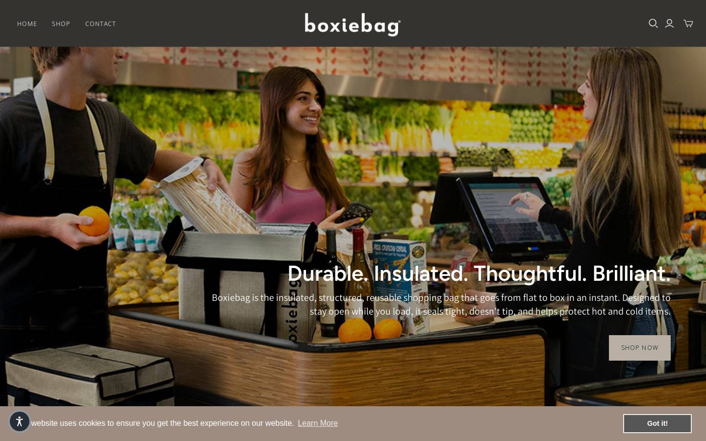 boxiebag.com homepage screenshot