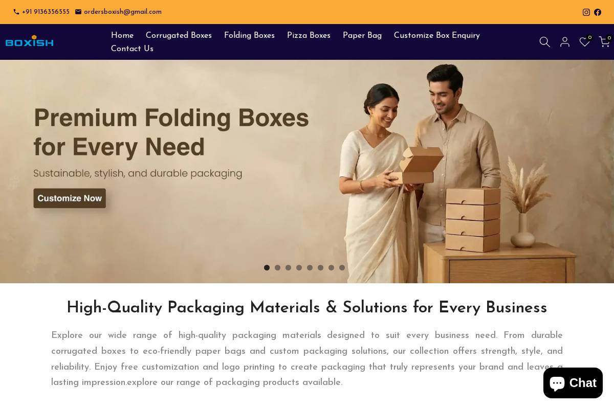 boxish.in homepage screenshot