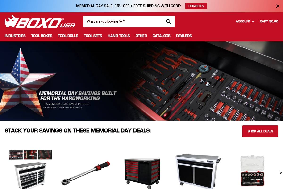 BoxoUSA homepage screenshot