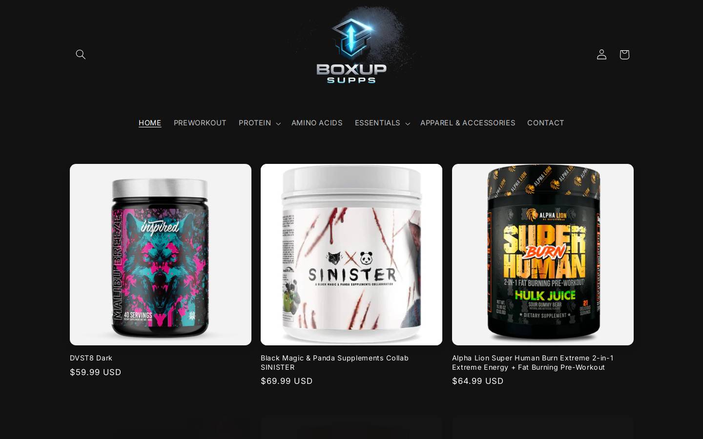 boxupsupps.com homepage screenshot