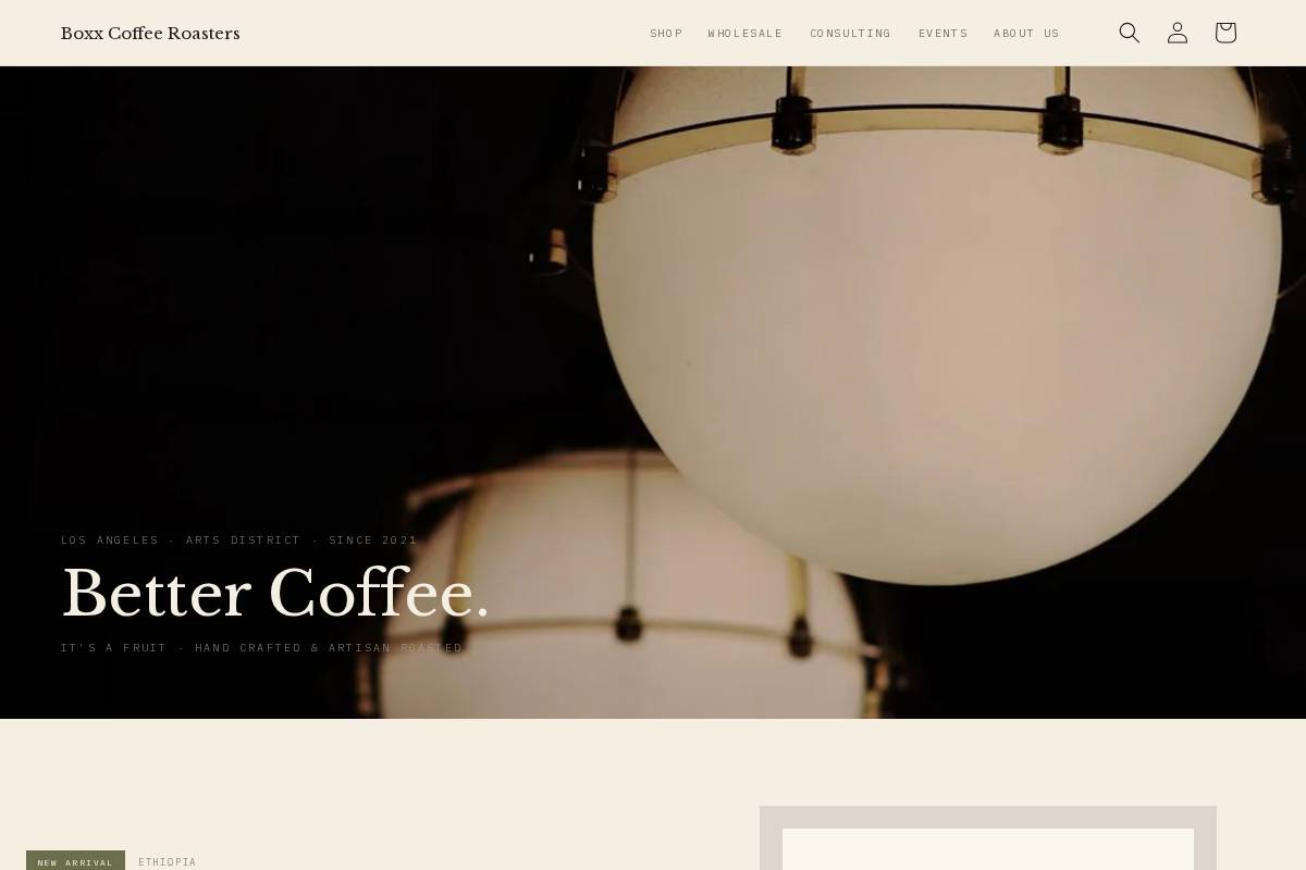 boxxcoffee.la homepage screenshot