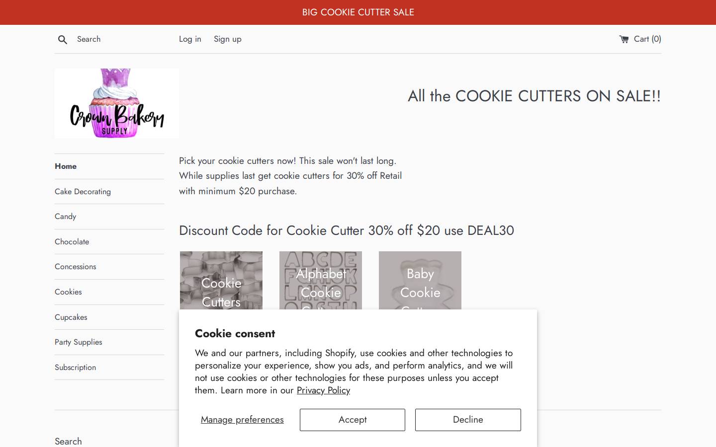 boxybake.com homepage screenshot