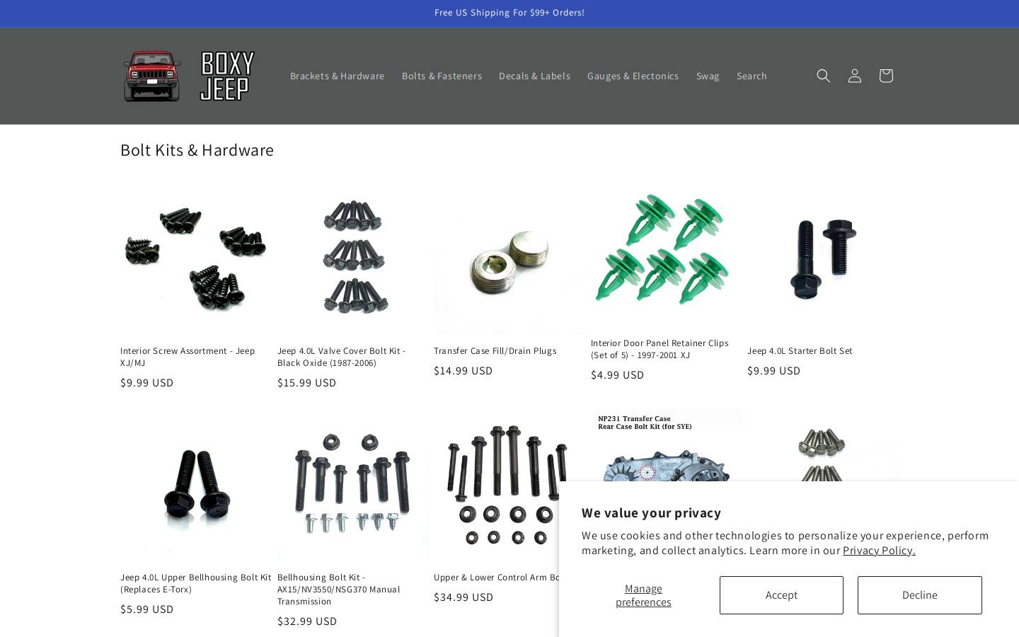 boxyjeep.com homepage screenshot