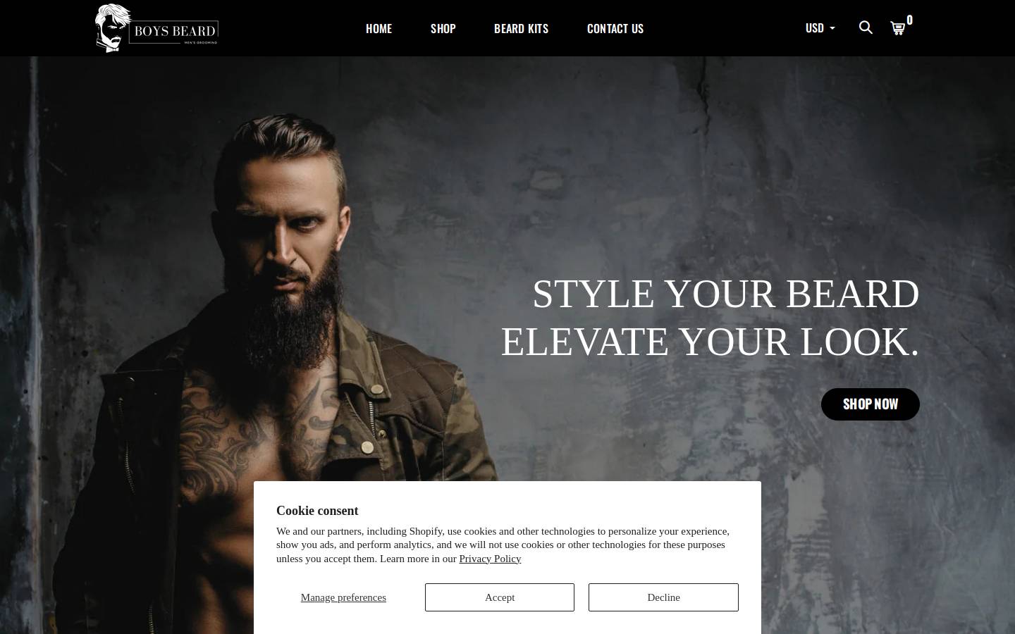 boysbeard.com homepage screenshot