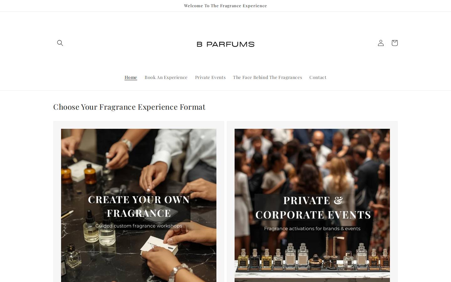 bparfums.com homepage screenshot