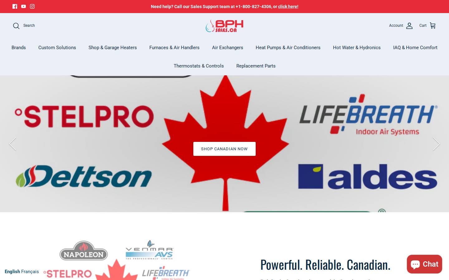 BPH Sales homepage screenshot