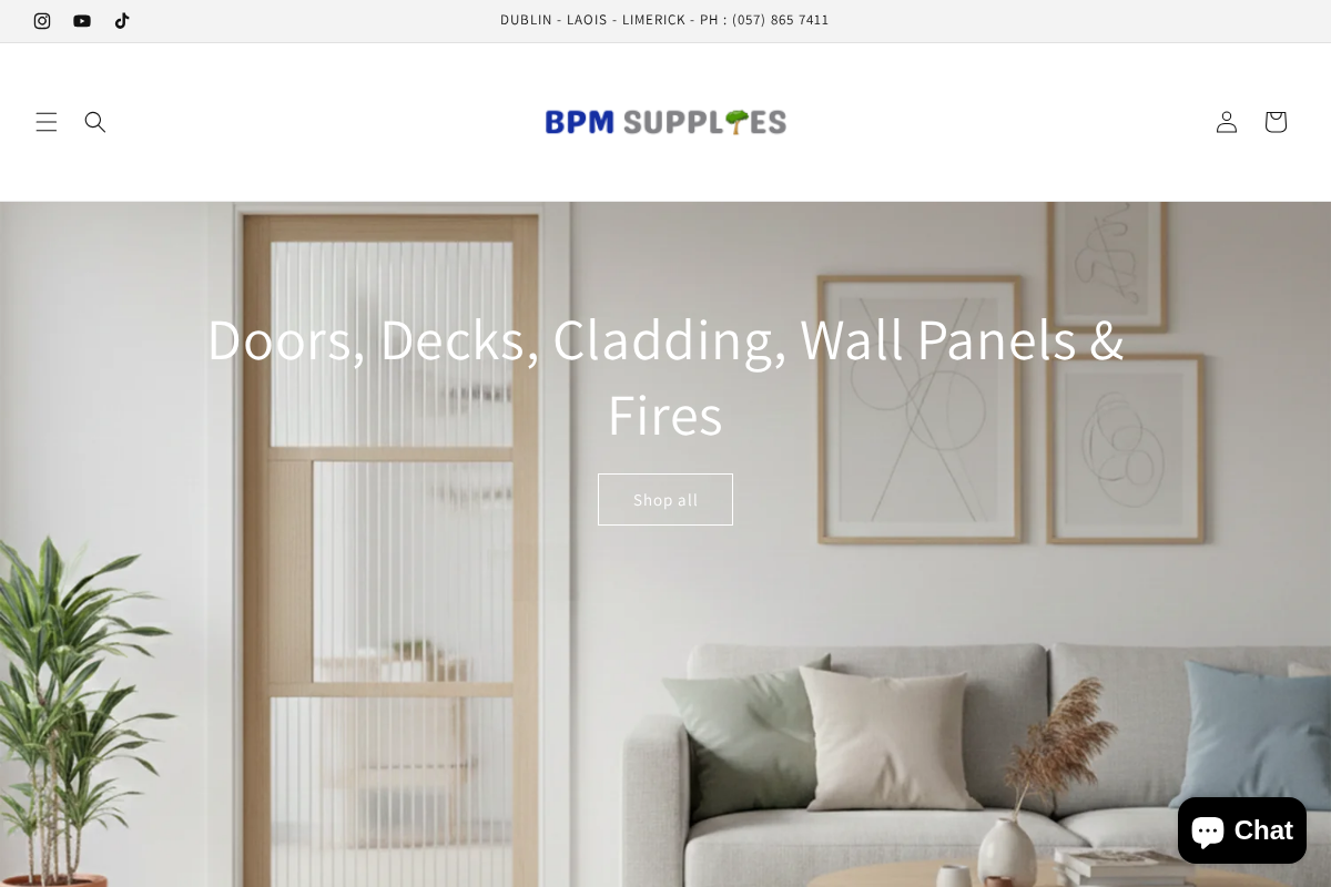 BPM SUPPLIES homepage screenshot