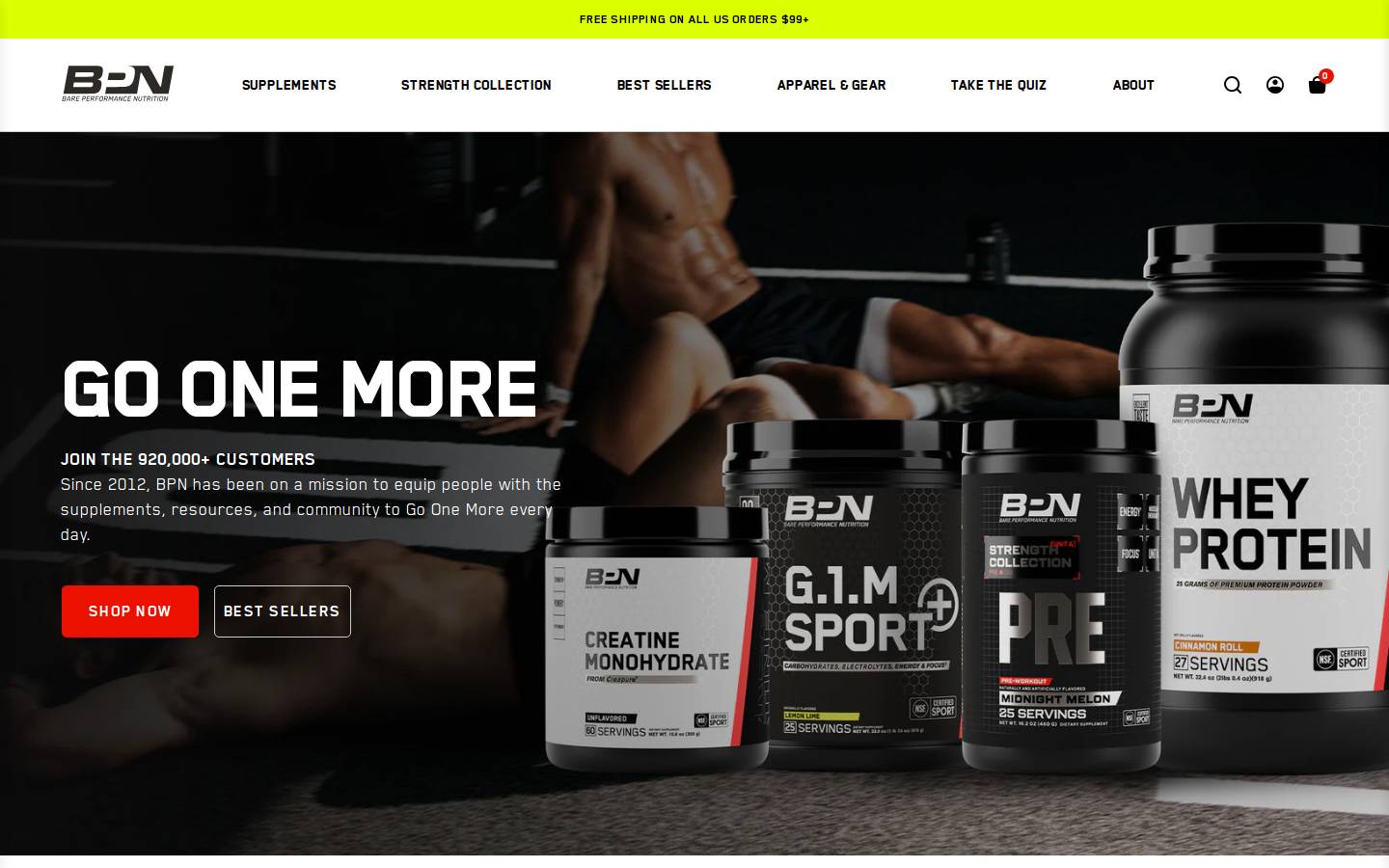 bpnsupps.com homepage screenshot