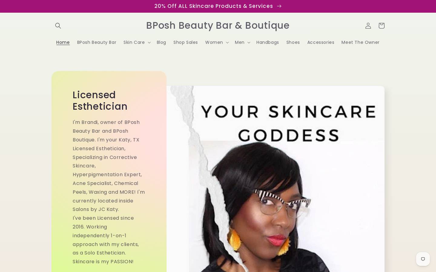 bposhboutique.com homepage screenshot