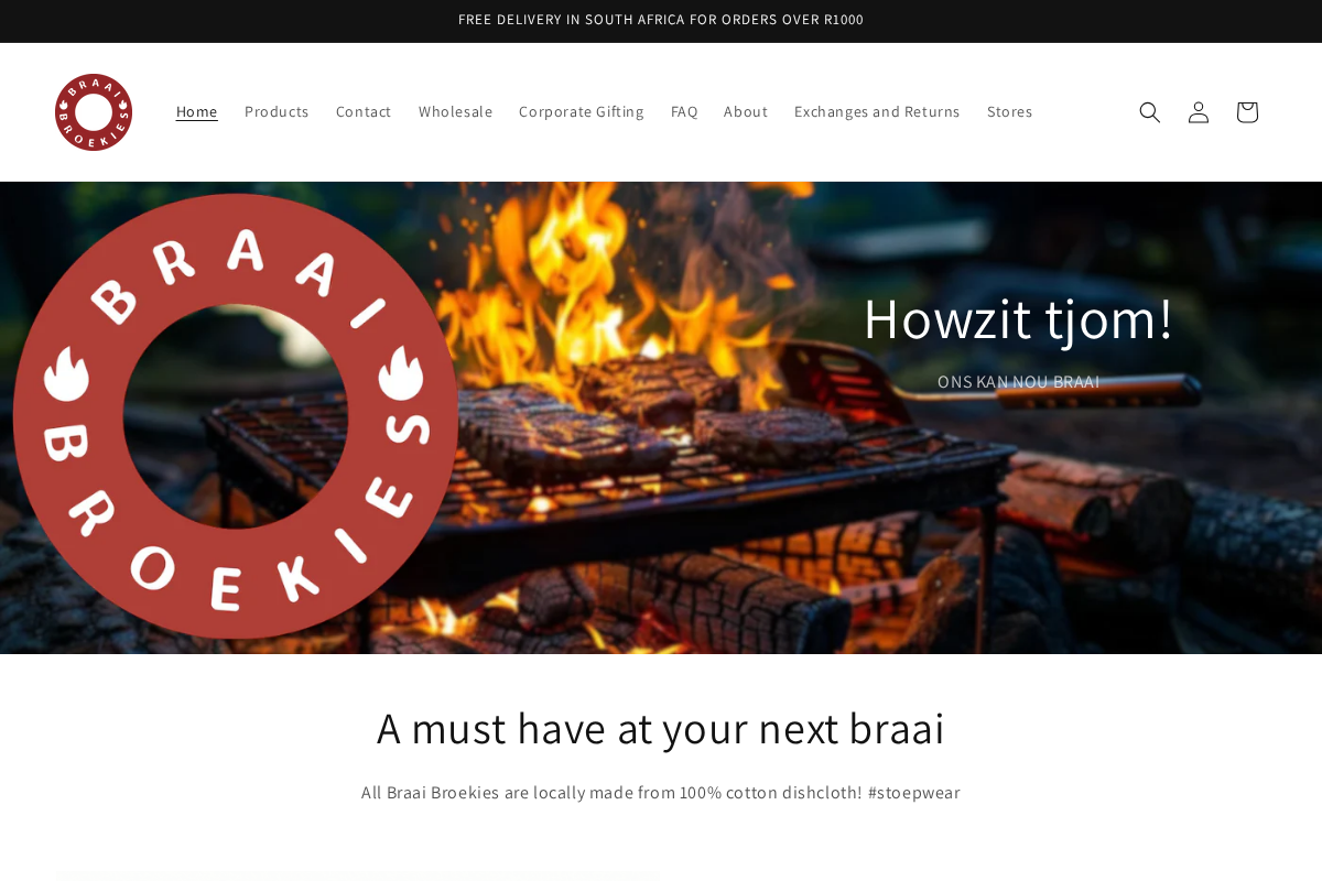 braaibroekies.co.za homepage screenshot