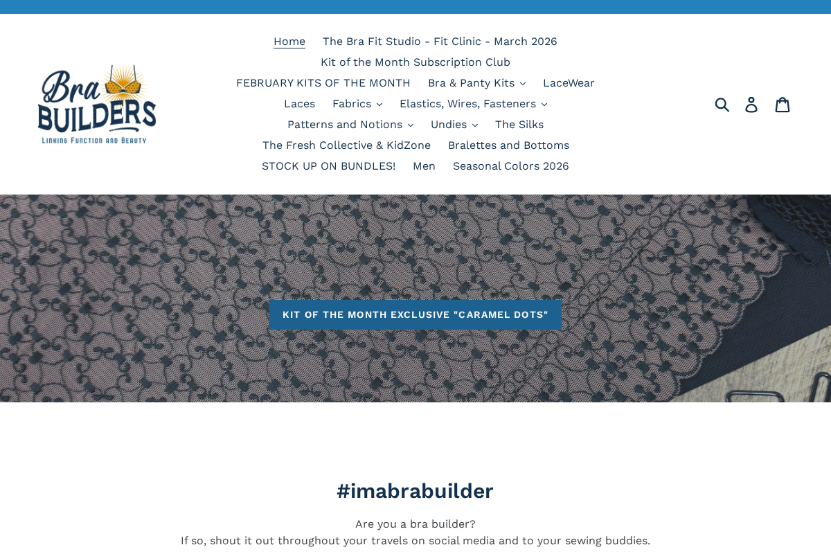Bra Builders homepage screenshot