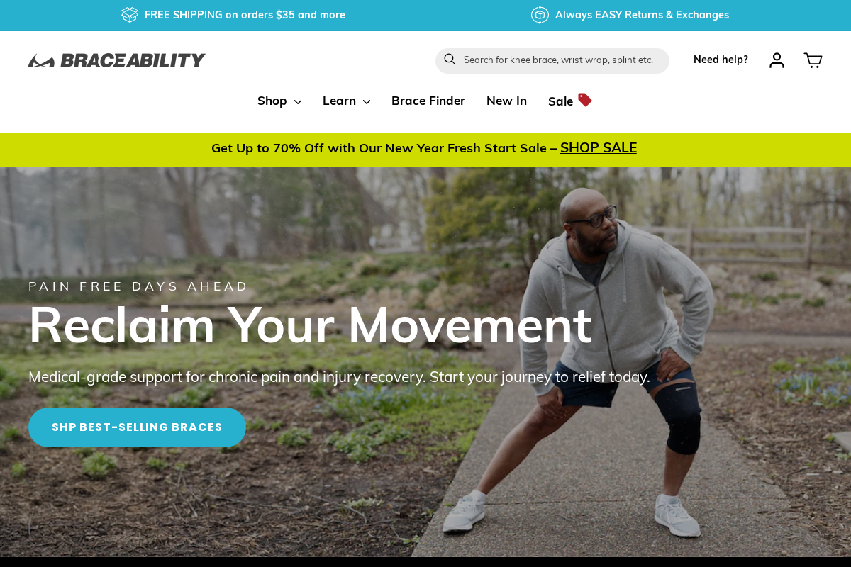 BraceAbility homepage screenshot