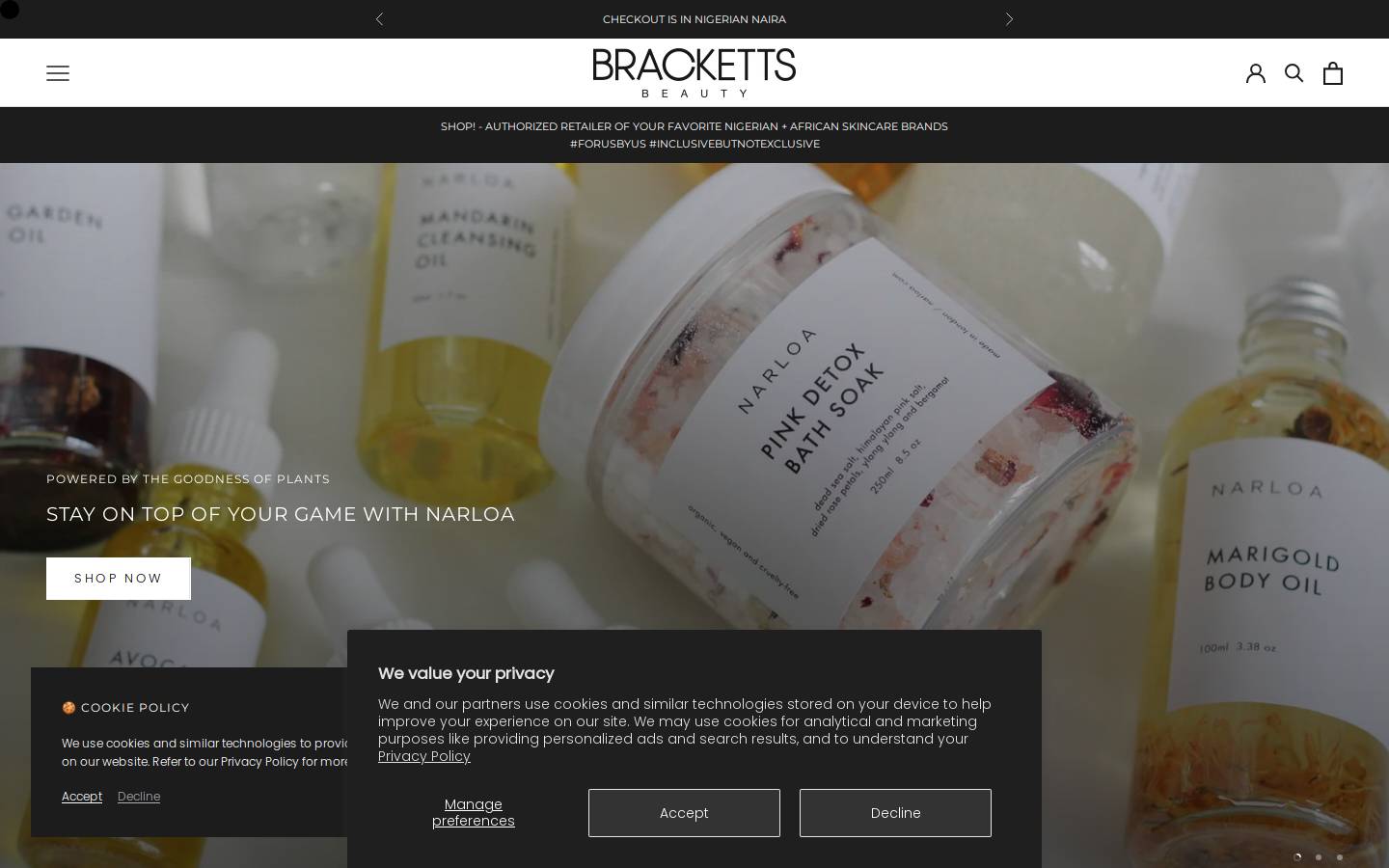 brackettsbeauty.com homepage screenshot
