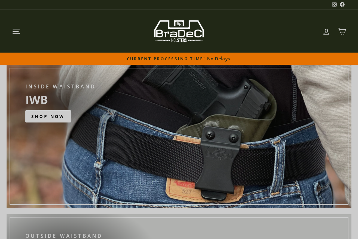BraDeC Holsters homepage screenshot