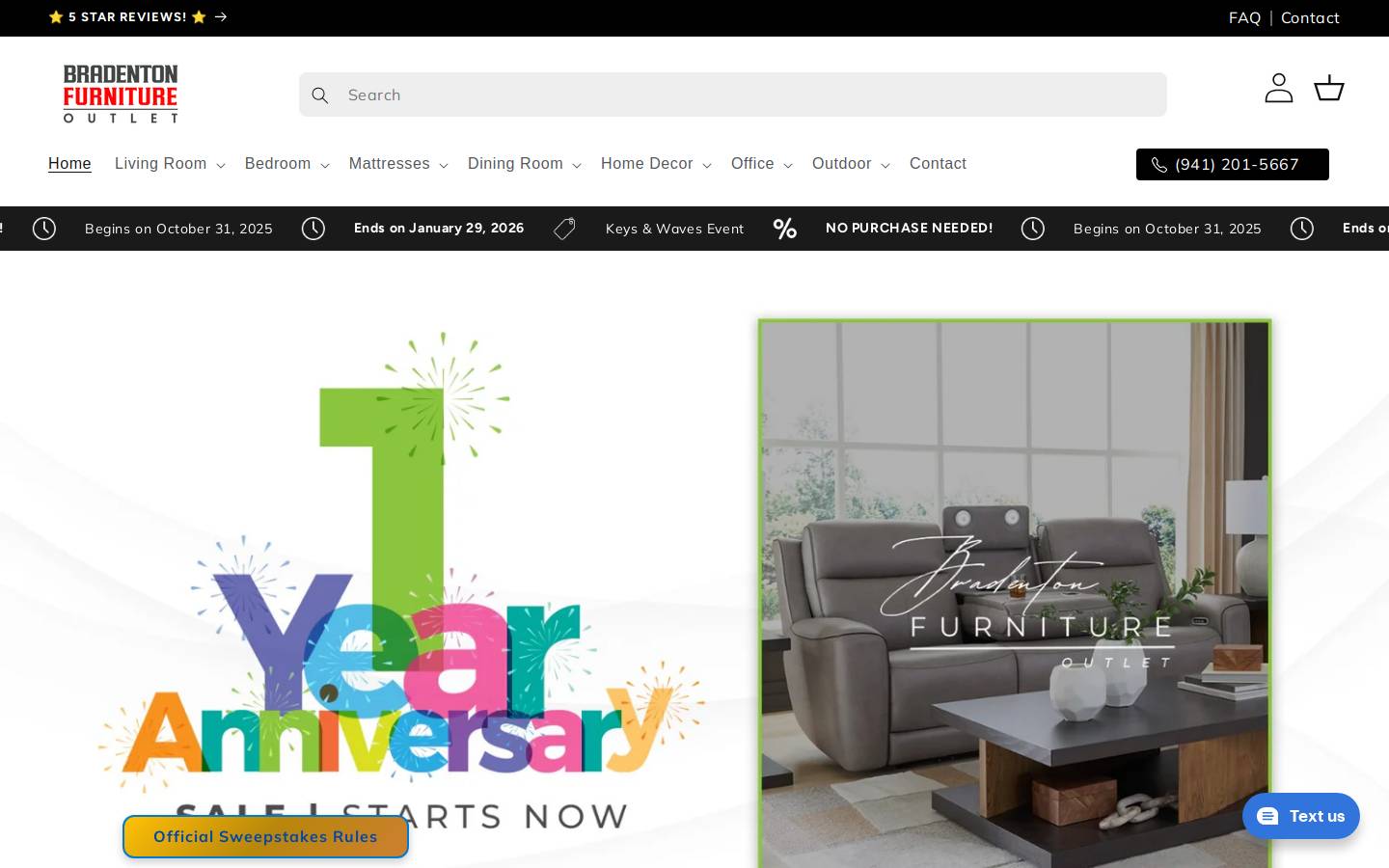 bradentonfurniture.com homepage screenshot