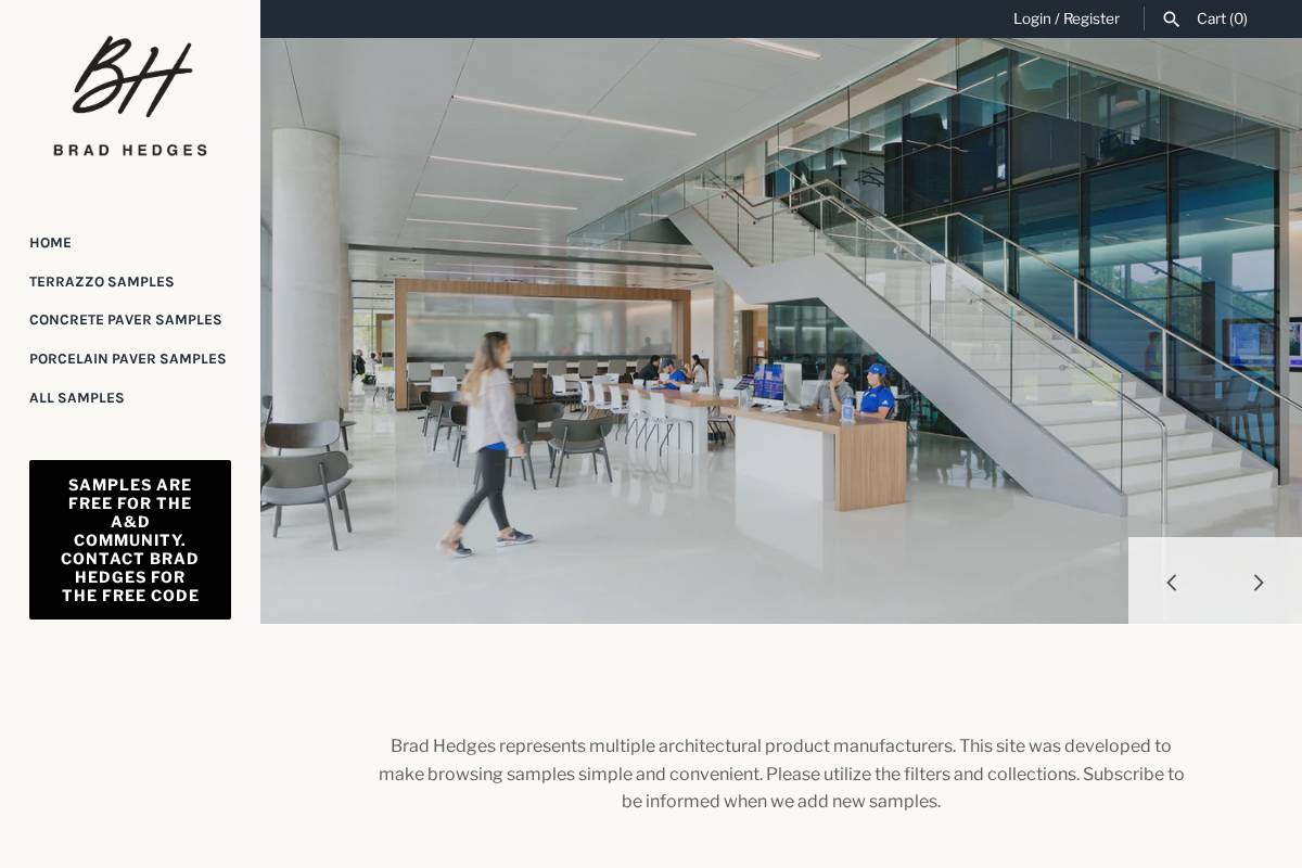 bradhedgessamples.com homepage screenshot