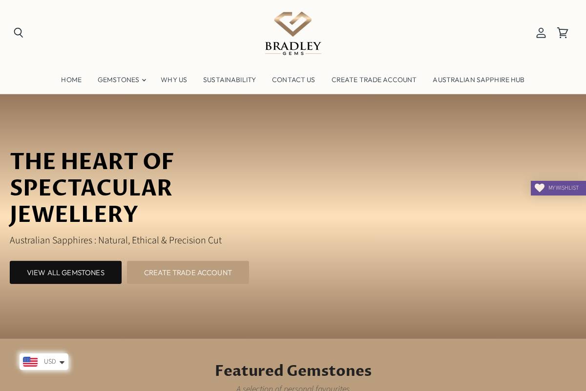 bradleygems.com homepage screenshot