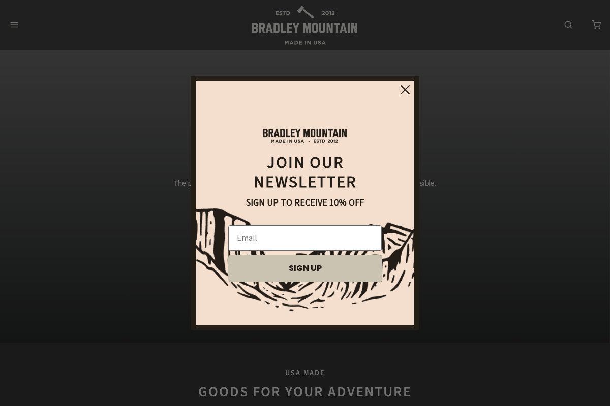 Bradley Mountain homepage screenshot