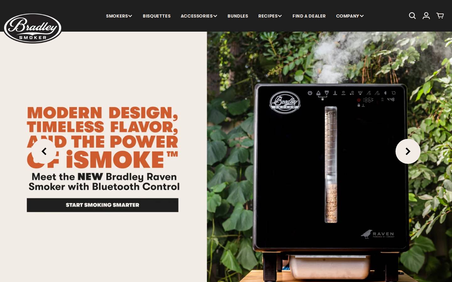 bradleysmoker.co.uk homepage screenshot