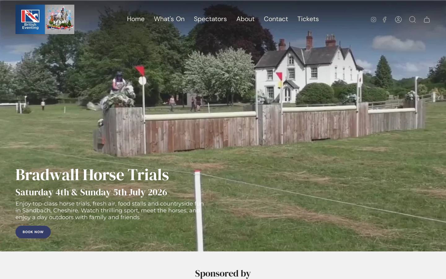 bradwallhorsetrials.com homepage screenshot