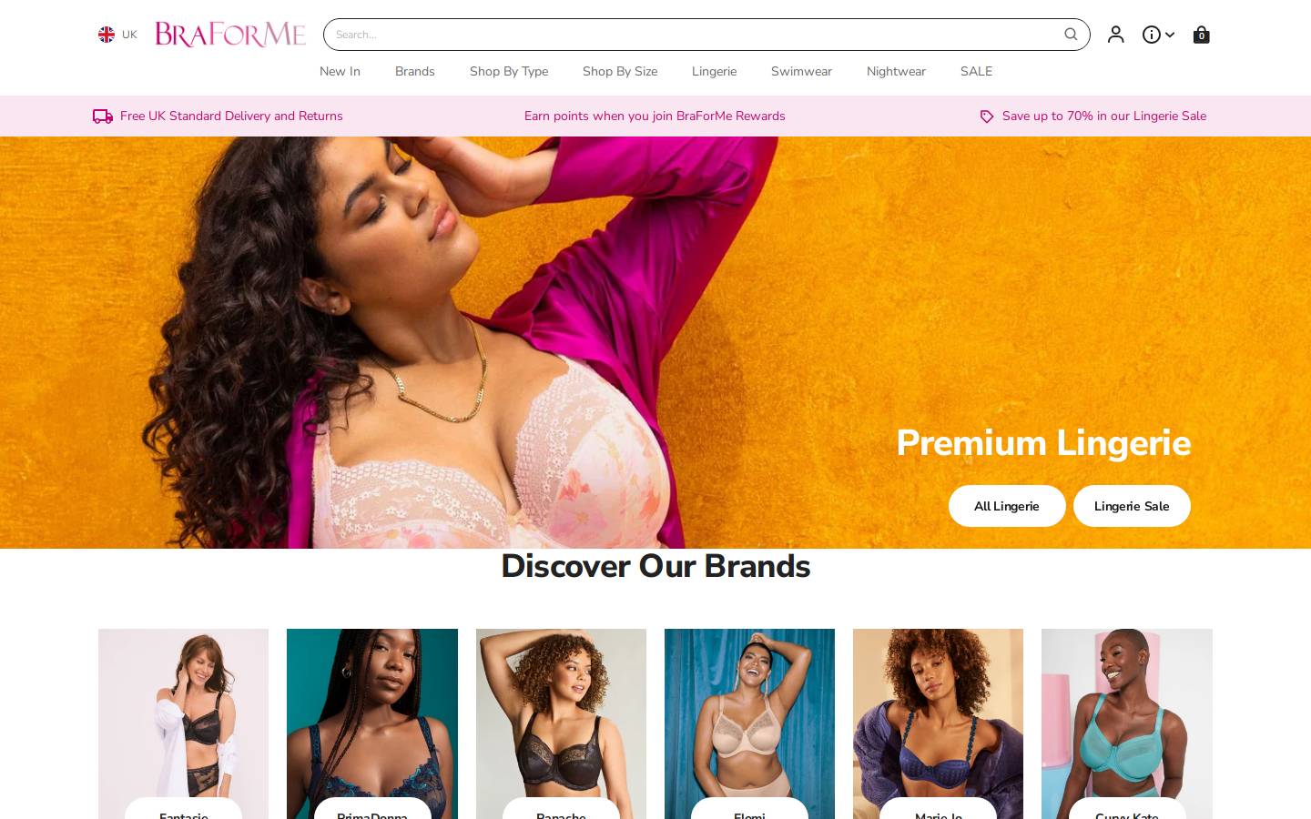 BraForMe homepage screenshot