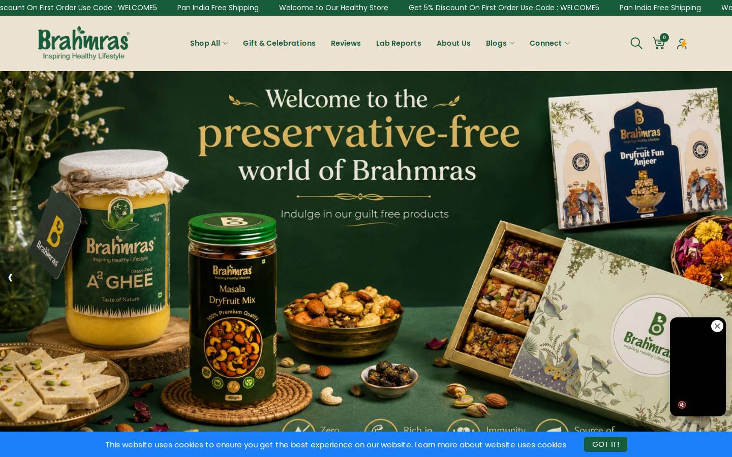 brahmrasnatural.com homepage screenshot