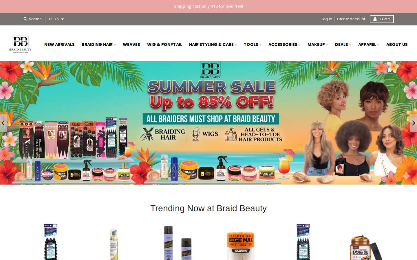 braidbeauty.com homepage screenshot