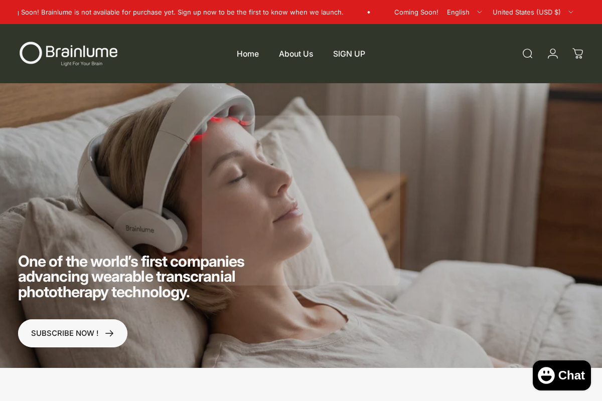 Brainlume homepage screenshot